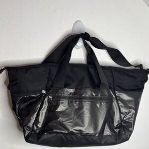 Adidas Studio Black on Black Duffle Bag with Hot Pink Lining